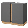 Vicco Badezimmerschrank Gloria, Anthrazit, 2-Türen, Siphonaussparung, 70.4 x 55.5 cm, kompatibel mit Gloria-Serie