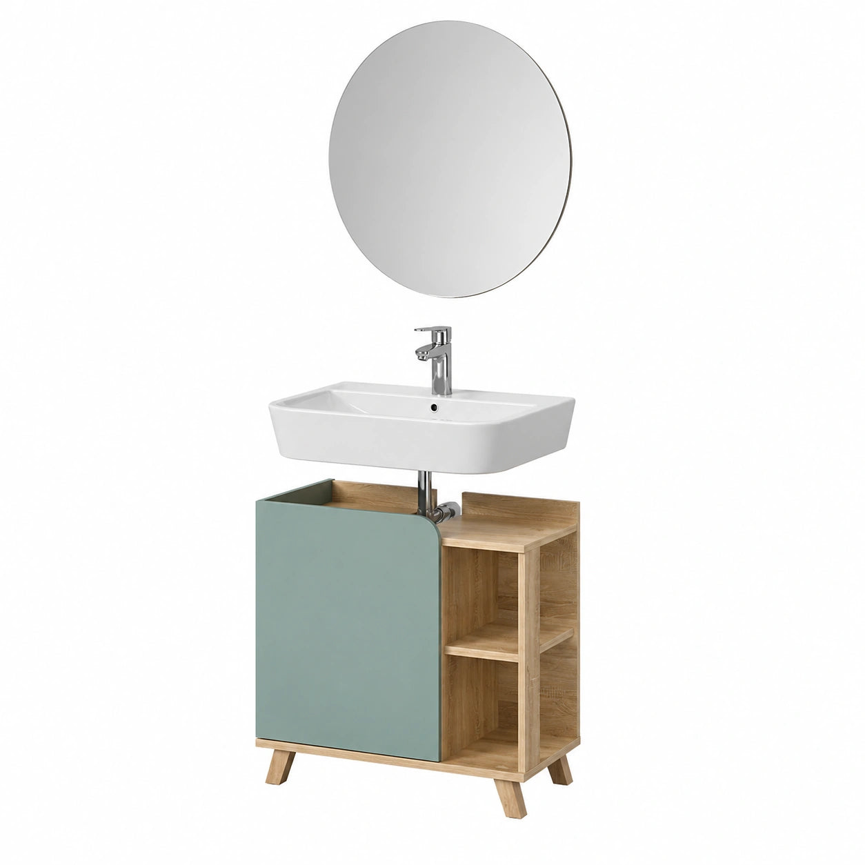 Livinity Badezimmermöbel-Set Marano, Blau-Grau, 2-teilig