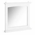 Moderner Badezimmerspiegelschrank aus MDF und Glas, Weiß, 60x6x53,5cm - Hängeschrank mit Ablage