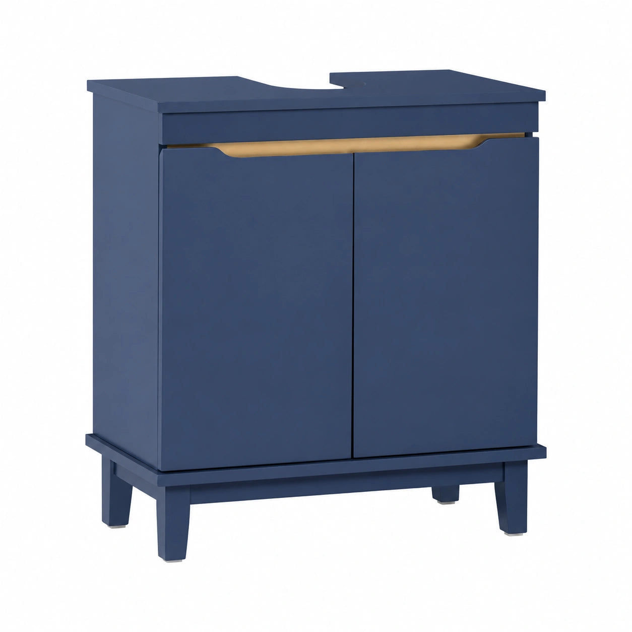 SoBuy Blaue Waschtischunterschrank mit Türen - Platzsparender Holzschrank für kleine Badezimmer, 60 x 59 x 30 cm