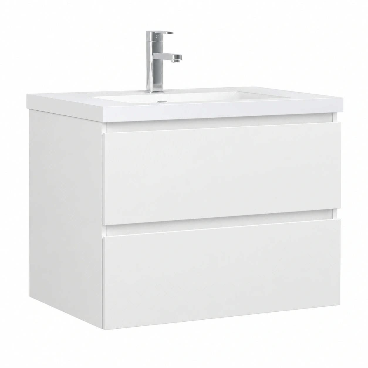 Waschtisch-Set 80cm mit Unterschrank und Soft-Close-Funktion, Weiß Matt