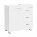 VASAGLE Badezimmer-Unterschrank mit 3 Schubladen und Türen, 64 cm Hoch, Weiß