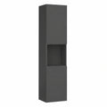 Aica Badezimmerschrank 130 cm, Hängender Hochschrank, Anthrazit Matt