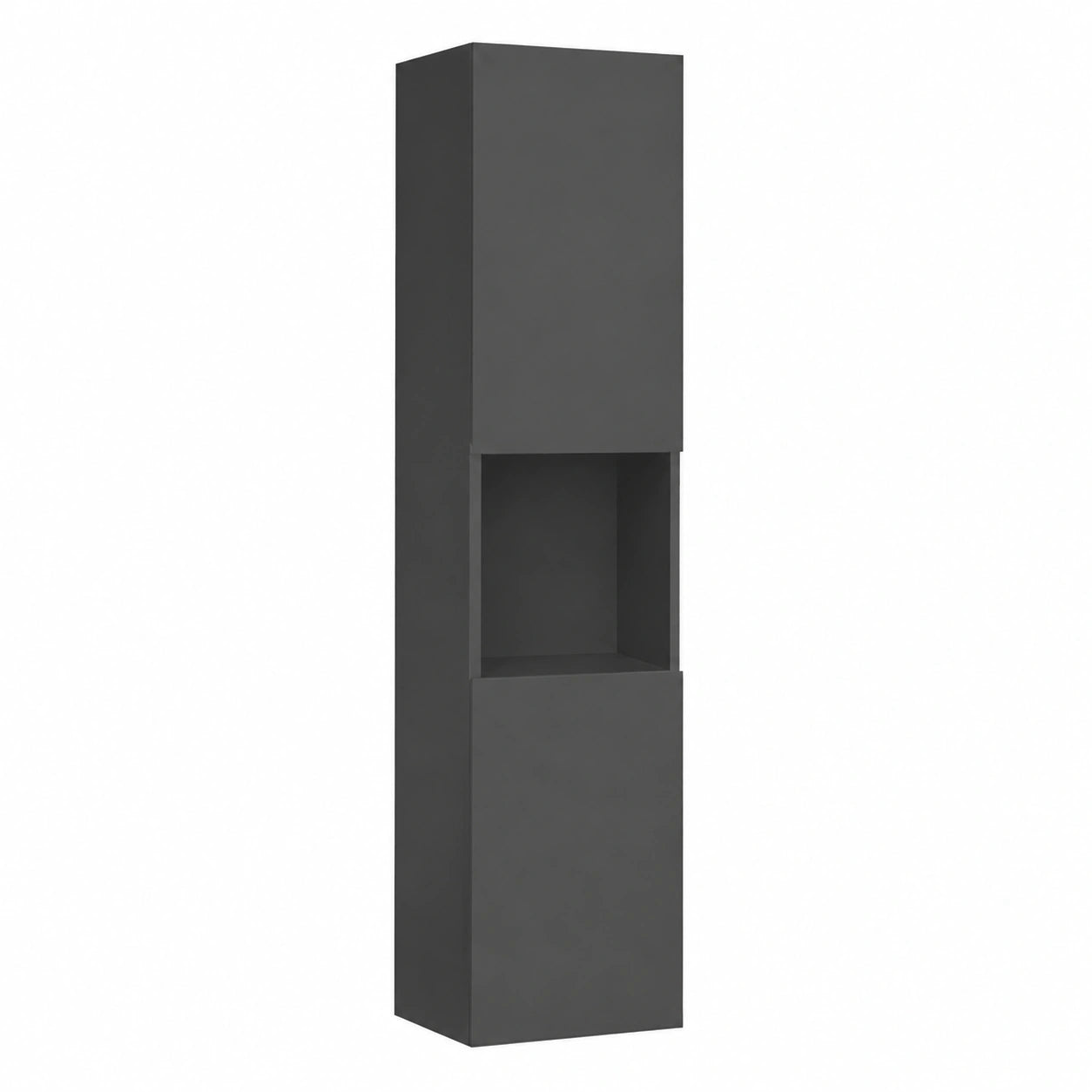 Aica Badezimmerschrank 130 cm, Hängender Hochschrank, Anthrazit Matt