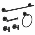 Modernes 5-teiliges Badezimmer-Set aus schwarzem Edelstahl, inkl. Handtuchstange und Toilettenpapierhalter