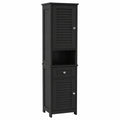 Schmaler Badezimmerschrank mit Schubladen für kleine Räume, 32x170x30cm, Grau