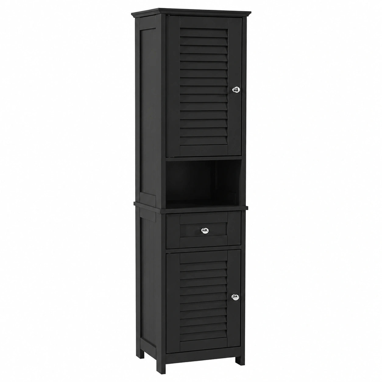 Schmaler Badezimmerschrank mit Schubladen für kleine Räume, 32x170x30cm, Grau