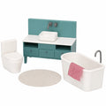 Lundby Puppenhaus Badezimmer Set - 5-teiliges Miniaturmöbel Set mit Badewanne und WC