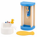 Hape Badezimmer-Set für Puppenhaus, 7-teilig, kompatibel mit allen Puppenhäusern, fördert Kreativität und Motorik, ideales Rollenspielspielzeug ab 3 Jahren