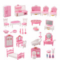 Puppenhaus-Möbelset 4-teilig, realistische Miniaturen für Küche, Schlafzimmer, Bad und Wohnzimmer, DIY-Bausatz für Kinder