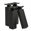 Verstellbare Möbelbeine aus Aluminium, 4er Set, Schwarz, 40x40x150mm mit Befestigungsplatte