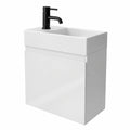 Alpenberger Gäste-Waschbecken mit 45 cm Unterschrank | Kompaktes Hänge-Waschtischset | Weißer Badmöbel-Unterschrank