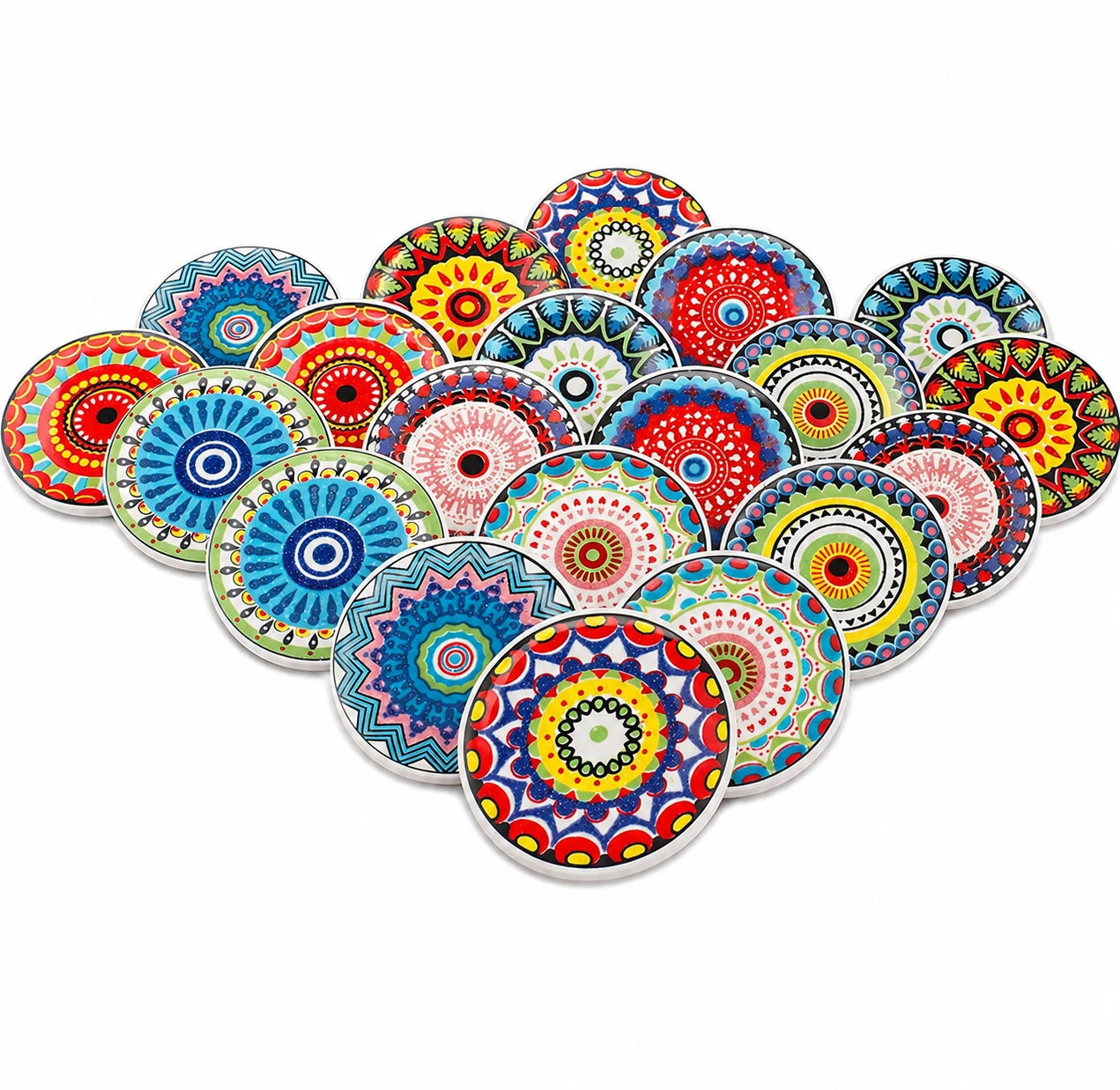 Ajuny 20-teiliges Keramikknopf-Set mit Blumenmuster für Schränke, Schubladen und Möbel