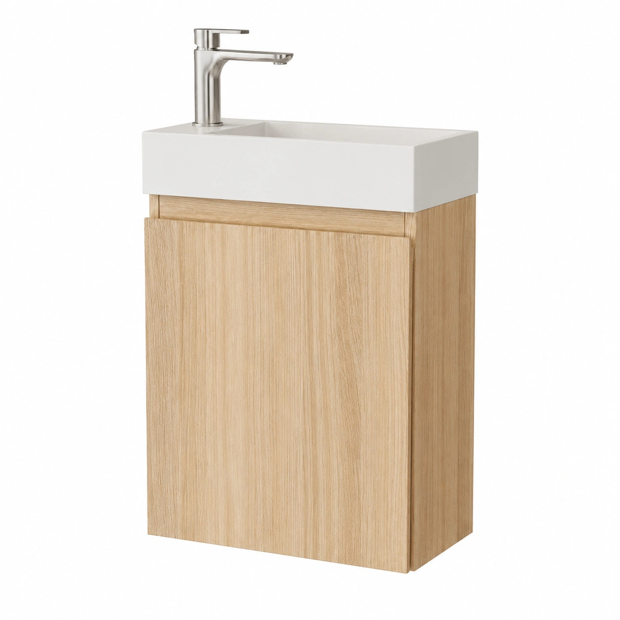 Kompaktes Waschbeckenset 40 cm mit Unterschrank und Armatur für Badezimmer & Gäste-WC